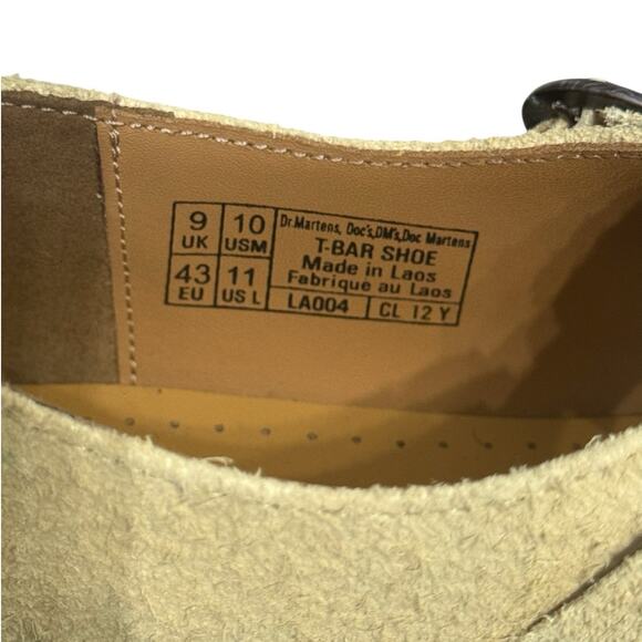 New! Dr Martens T-Bar Hazy Yellow Long Napped Suede Mary Janes - W 11 / M 10 - Picture 13 of 13